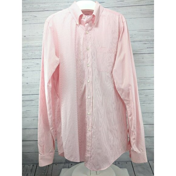 Brooks Brothers Button Down Shirt Men's Size Large Red/White Stripe - Picture 1 of 8